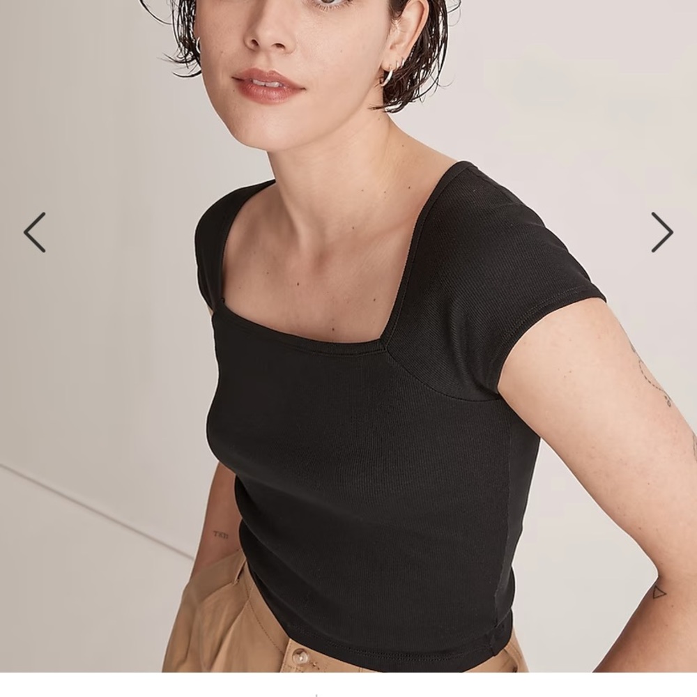Set of 2 - madewell square neck rib knit top- size small